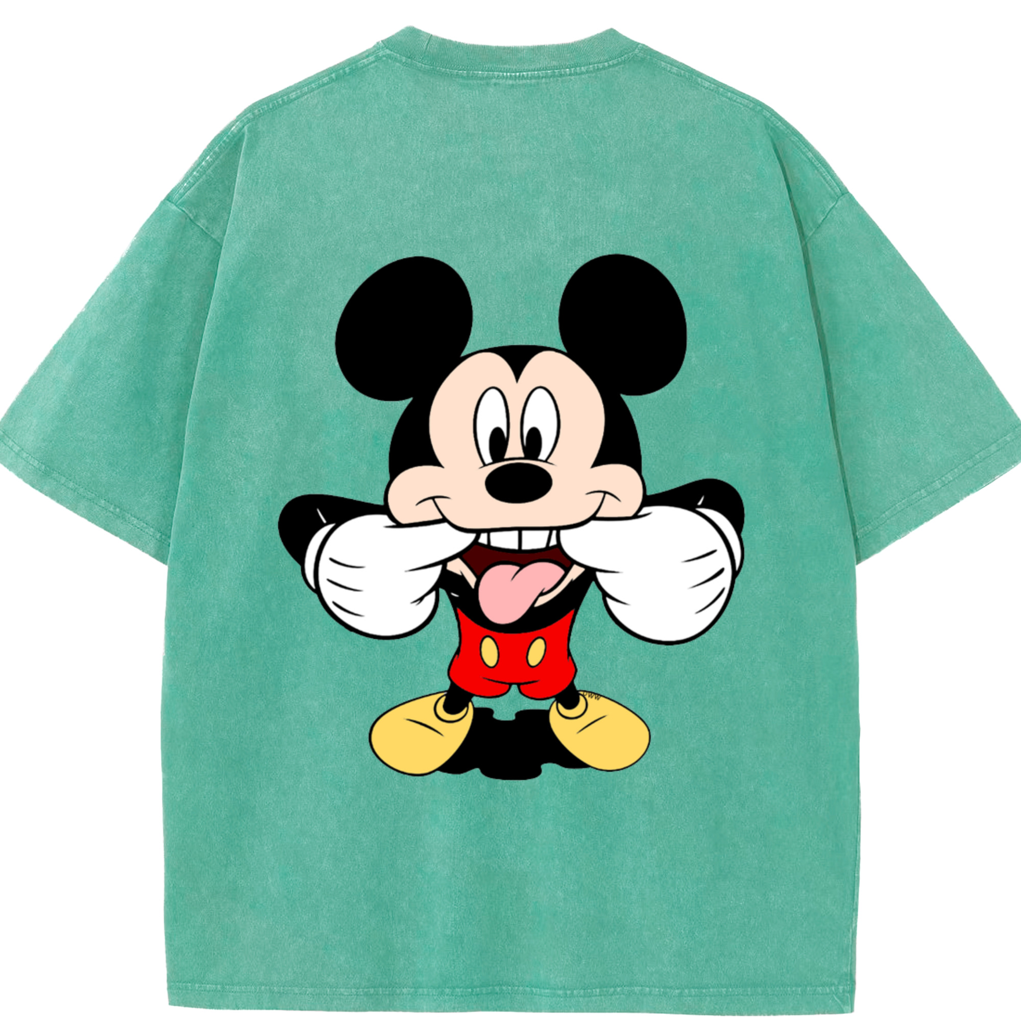 （画像用） ミッキーマウス Mickey Mouse 綿100% ヴィンテージ風 半袖Tシャツ（背面プリント）